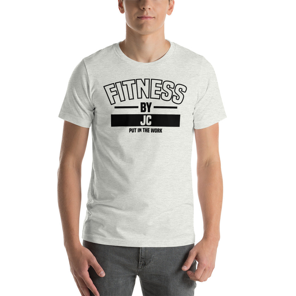 Short-Sleeve Fitness by JC Unisex T-Shirt (black font)