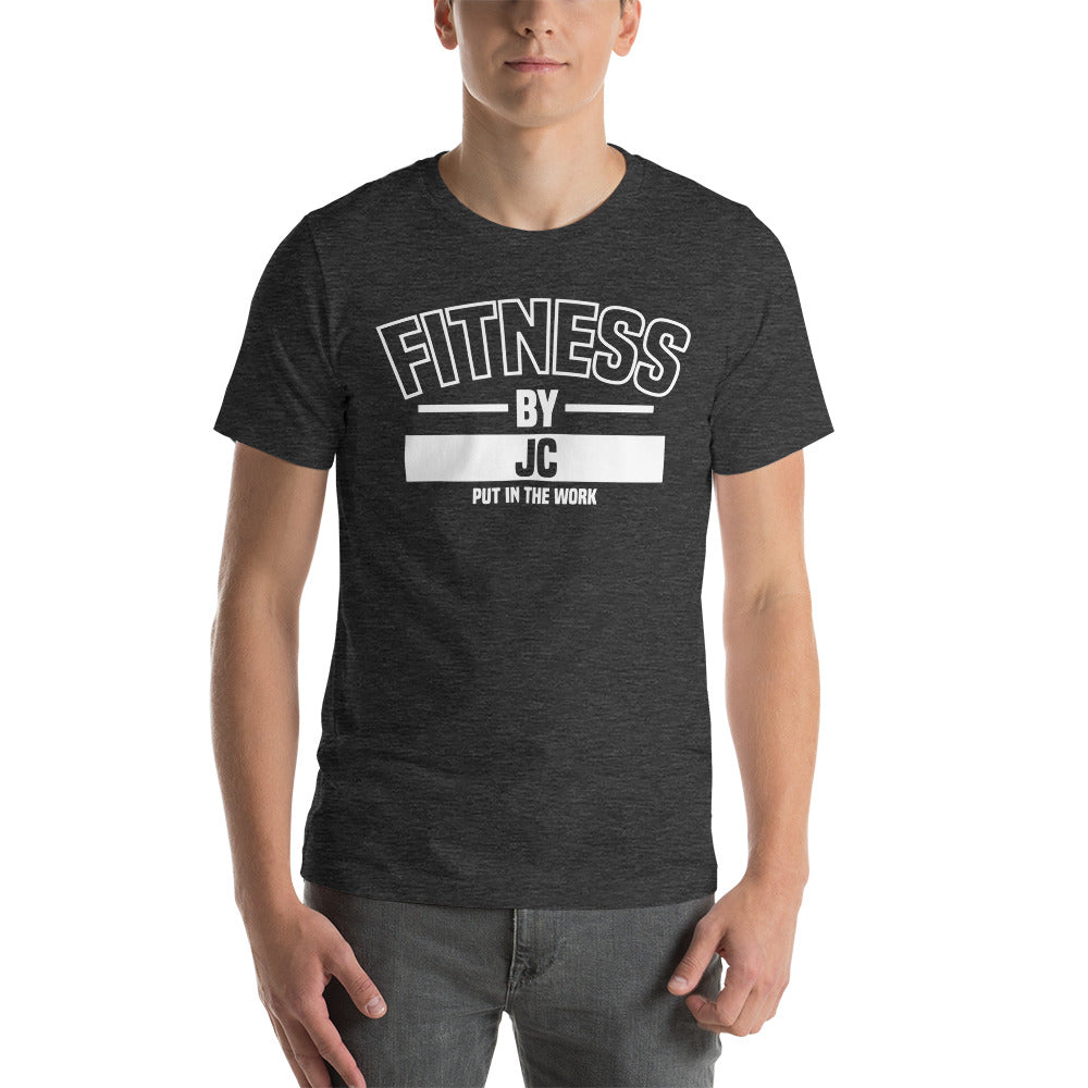 Short-Sleeve Fitness by JC Unisex T-Shirt (white font))