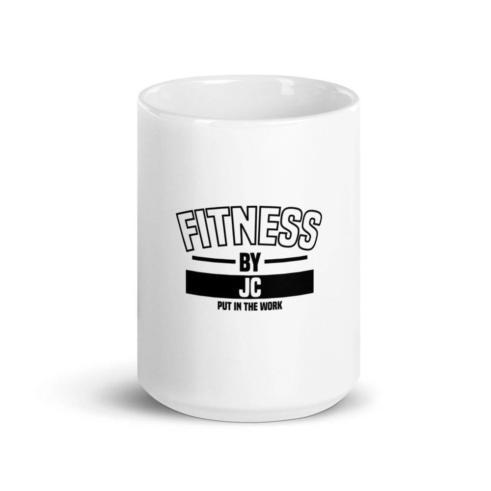 Fitness by JC White glossy mug